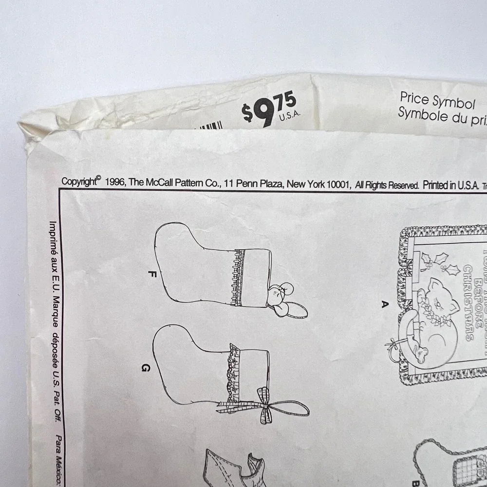 Vintage McCall's Christmas Sewing Pattern 8443 Joanne Beretta Holiday Decor
